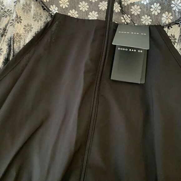 Dodo Bar Or floral jacquard silk lurex  silver metallic mini dress size 10, NWT - Picture 10 of 12